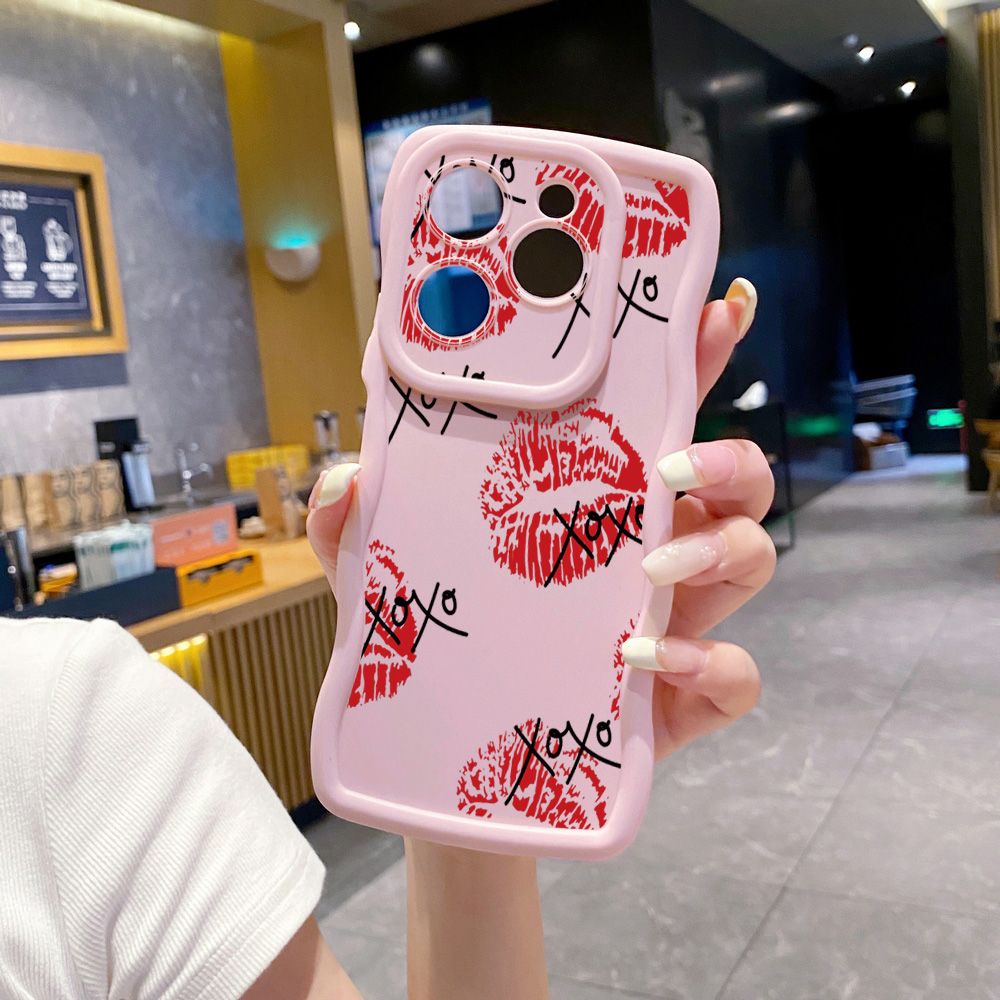 For Tecno Camon 19 Pro NEO 20 30 POP 6 GO 7 Spark GO 2023 8C 9 10 Pro 20C XOXO Lips Wave Frame Phone Case Anti Drop Cover