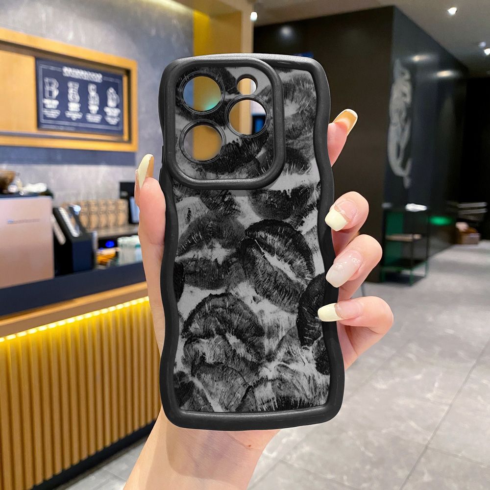 For Tecno Camon 19 Pro NEO 20 30 POP 6 GO 7 Spark GO 2023 8C 9 10 Pro 20C XOXO Lips Wave Frame Phone Case Anti Drop Cover