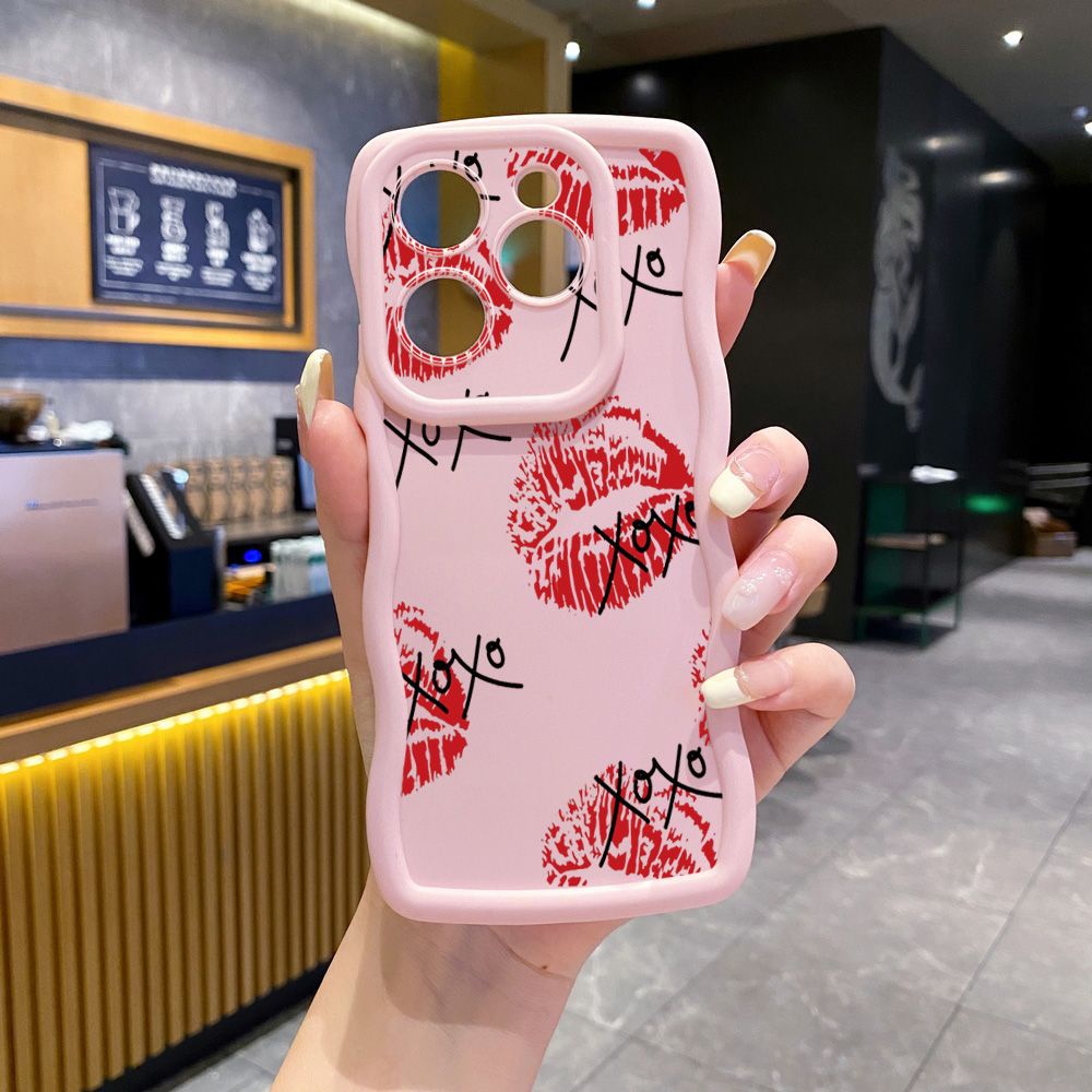 For Tecno Camon 19 Pro NEO 20 30 POP 6 GO 7 Spark GO 2023 8C 9 10 Pro 20C XOXO Lips Wave Frame Phone Case Anti Drop Cover
