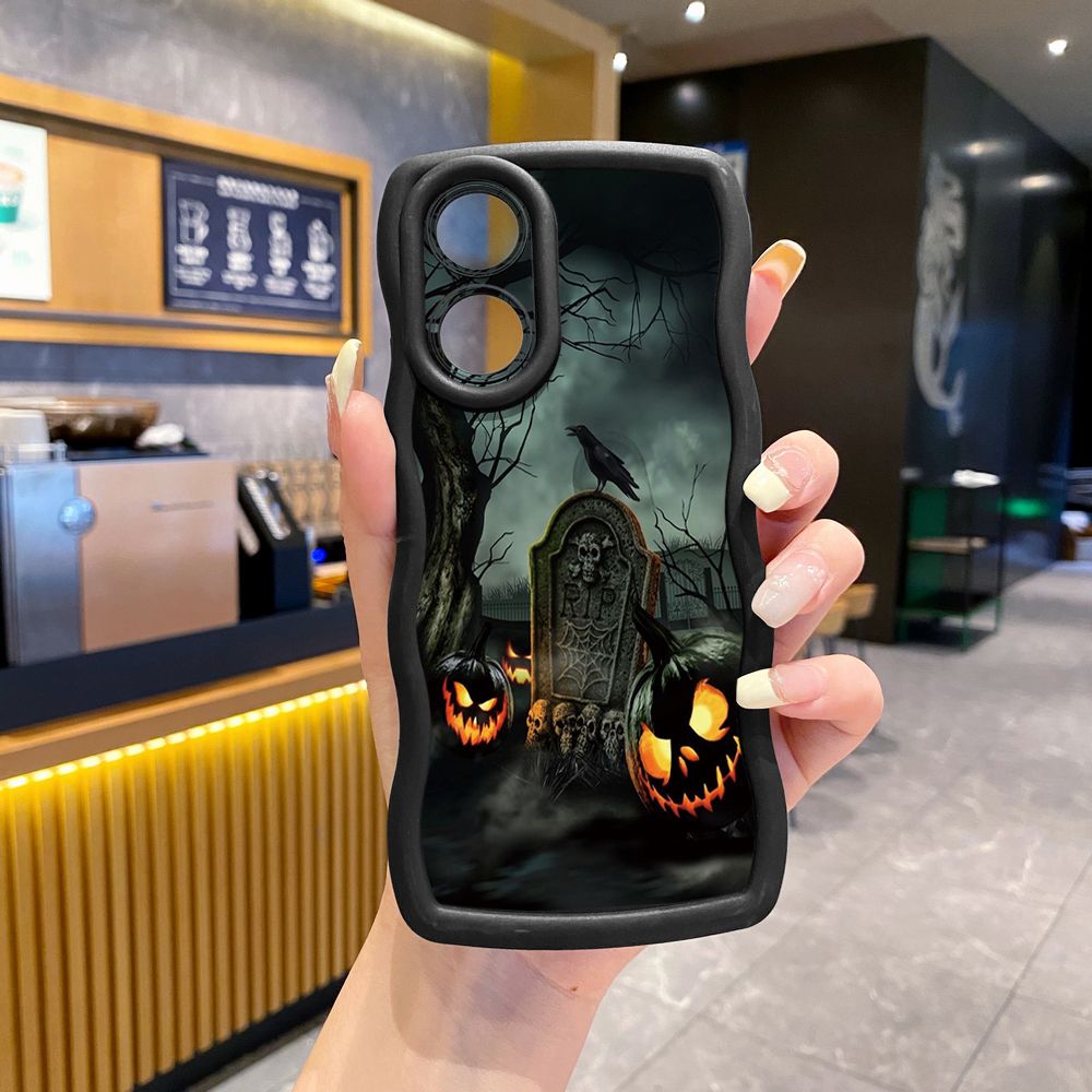 For OPPO Reno 5 6 Lite 7 8 Reno 7Z 8 Z 5F F19 F21 Pro Halloween Hands Wave Frame Phone Case Anti Drop Cover