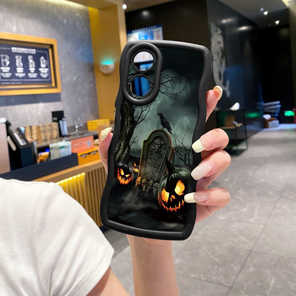 For OPPO Reno 5 6 Lite 7 8 Reno 7Z 8 Z 5F F19 F21 Pro Halloween Hands Wave Frame Phone Case Anti Drop Cover