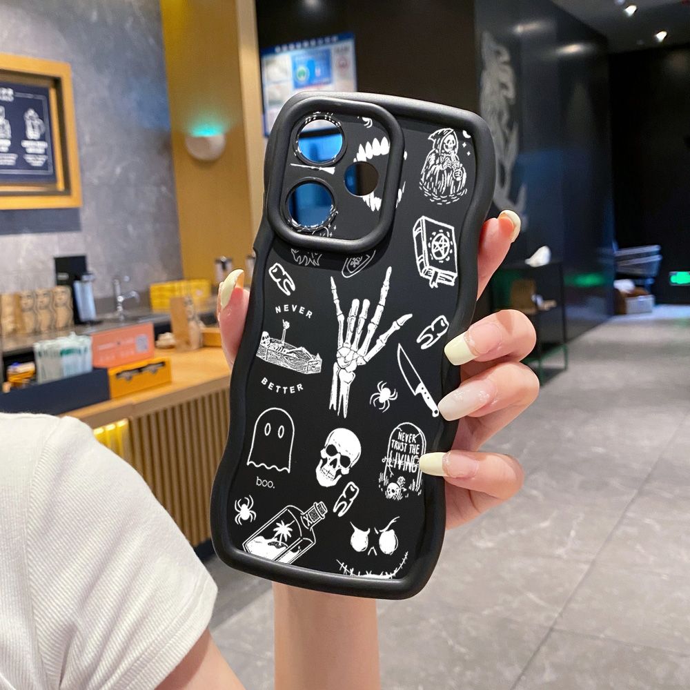 For Motorola MOTO E13 G13 G23 G30 G20 G10 G54 G64 Skeleton Hand Rock Wave Frame Phone Case Anti Drop Cover