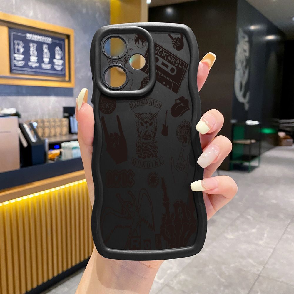 For Motorola MOTO E13 G13 G23 G30 G20 G10 G54 G64 Skeleton Hand Rock Wave Frame Phone Case Anti Drop Cover