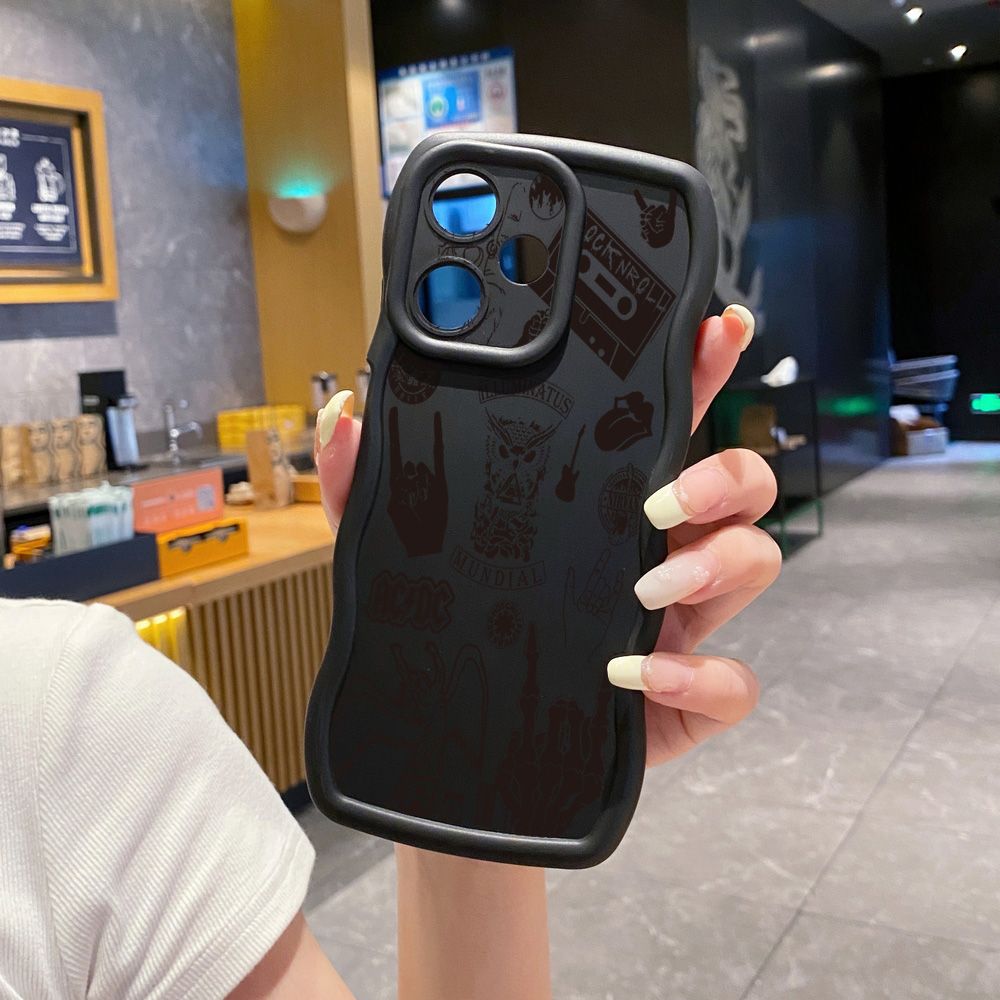 For Motorola MOTO E13 G13 G23 G30 G20 G10 G54 G64 Skeleton Hand Rock Wave Frame Phone Case Anti Drop Cover