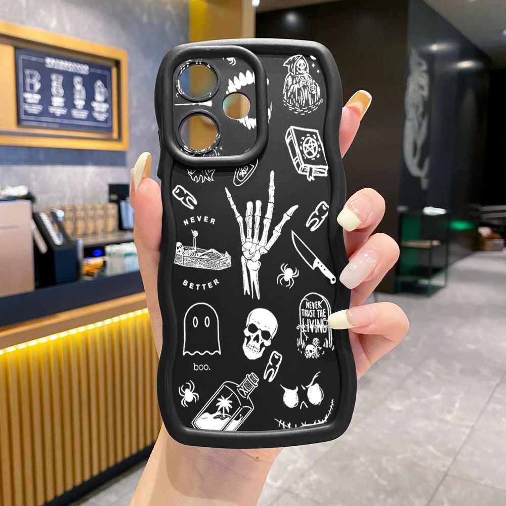 For Motorola MOTO E13 G13 G23 G30 G20 G10 G54 G64 Skeleton Hand Rock Wave Frame Phone Case Anti Drop Cover