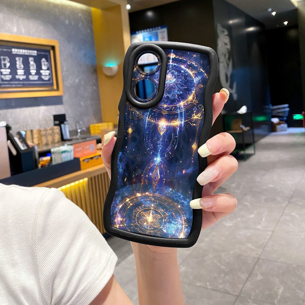 For OPPO Reno 5 6 Lite 7 8 Reno 7Z 8 Z 5F F19 F21 Pro Magic Power Land Wave Frame Phone Case Anti Drop Cover