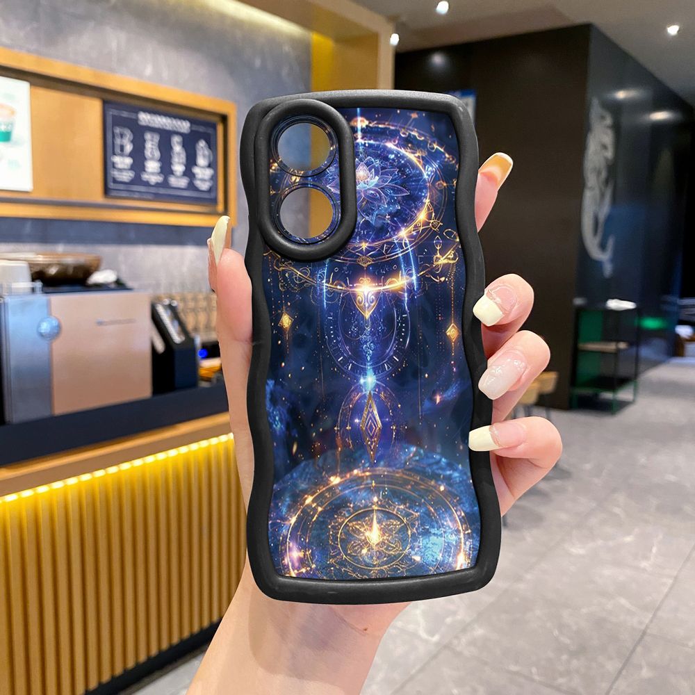 For OPPO Reno 5 6 Lite 7 8 Reno 7Z 8 Z 5F F19 F21 Pro Magic Power Land Wave Frame Phone Case Anti Drop Cover