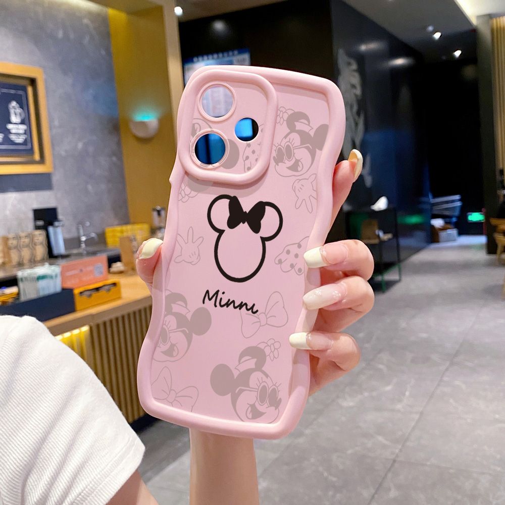 For Realme C67 C53 C51 Note 50 C21Y C25Y C33 C30 C35 9i Fashion Drawing Mickey Minne Mouse Wave Frame Phone Case Anti Drop Cover