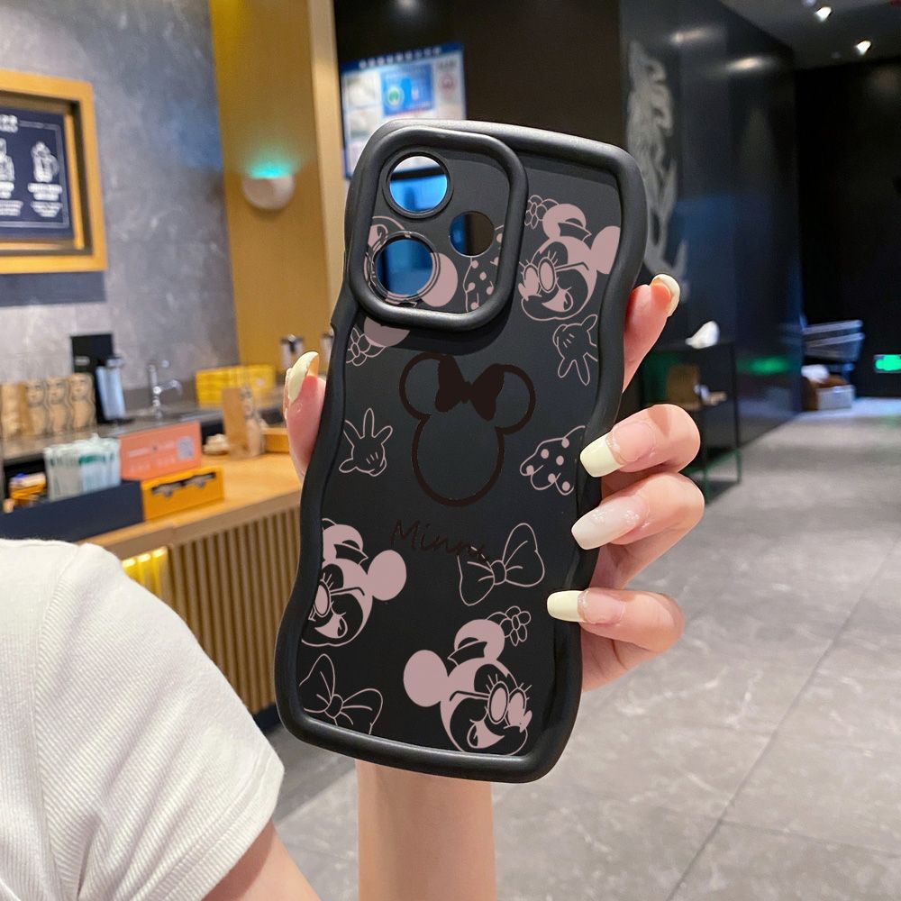 For Realme C67 C53 C51 Note 50 C21Y C25Y C33 C30 C35 9i Fashion Drawing Mickey Minne Mouse Wave Frame Phone Case Anti Drop Cover
