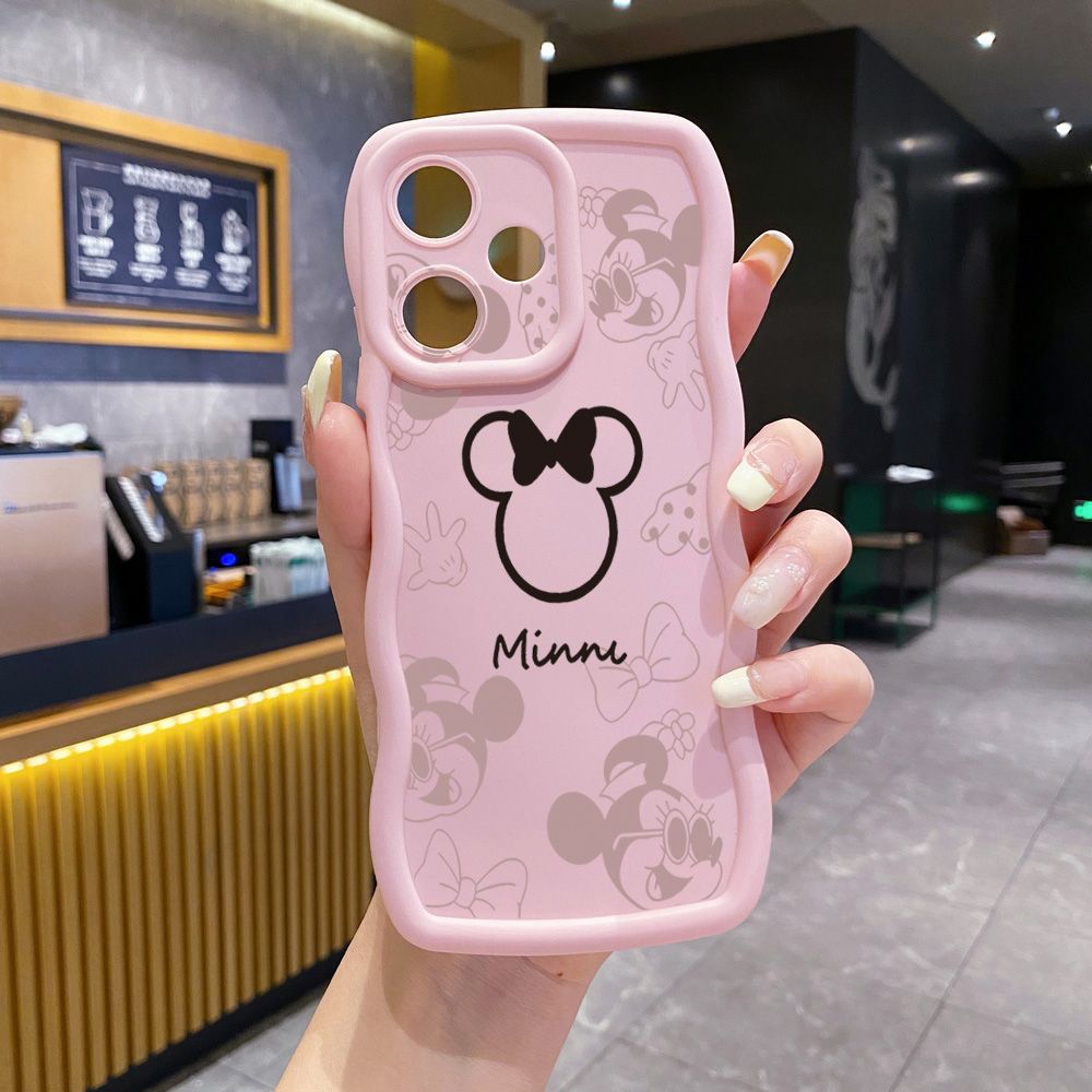 For Realme C67 C53 C51 Note 50 C21Y C25Y C33 C30 C35 9i Fashion Drawing Mickey Minne Mouse Wave Frame Phone Case Anti Drop Cover