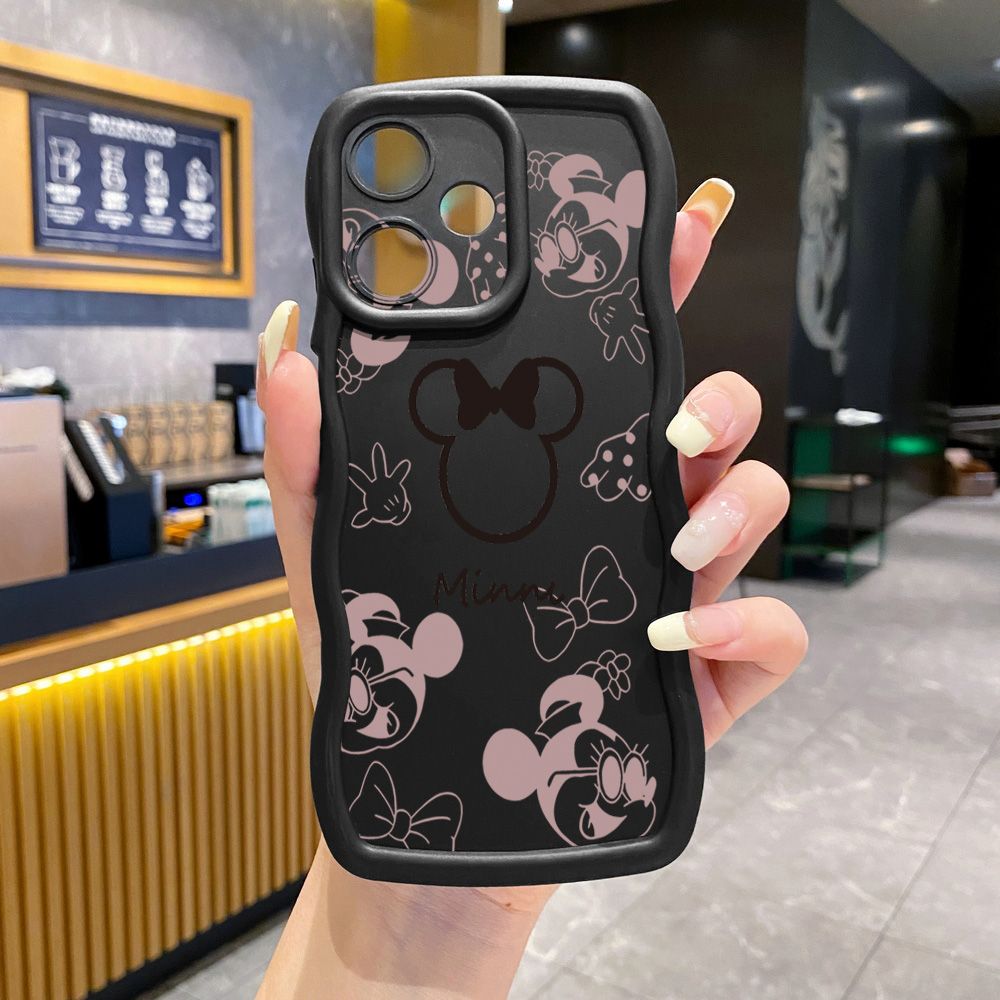 For Realme C67 C53 C51 Note 50 C21Y C25Y C33 C30 C35 9i Fashion Drawing Mickey Minne Mouse Wave Frame Phone Case Anti Drop Cover