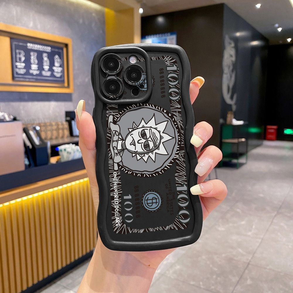 For iPhone 16 Pro Max 15 14 Plus 13 12 11 Pro Max Crazy Sientist Wave Frame Phone Case Anti Drop Cover