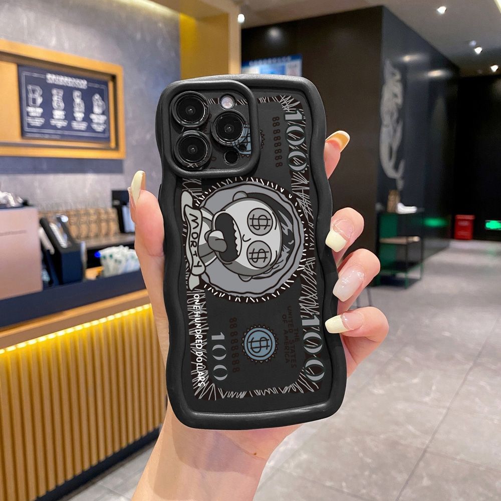 For iPhone 16 Pro Max 15 14 Plus 13 12 11 Pro Max Crazy Sientist Wave Frame Phone Case Anti Drop Cover