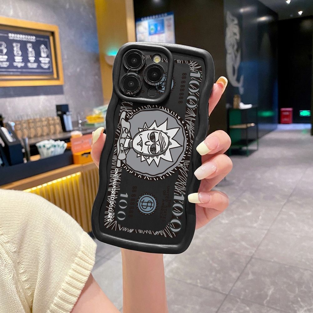 For iPhone 16 Pro Max 15 14 Plus 13 12 11 Pro Max Crazy Sientist Wave Frame Phone Case Anti Drop Cover