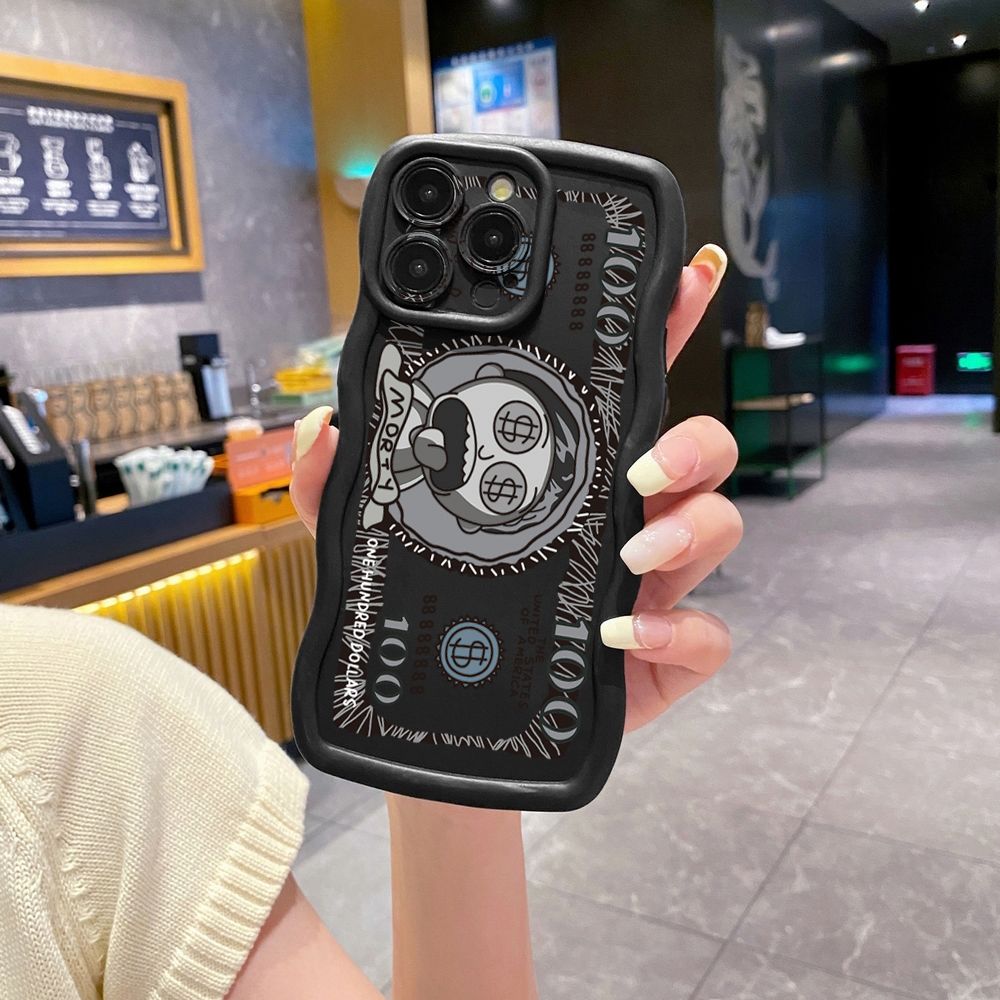 For iPhone 16 Pro Max 15 14 Plus 13 12 11 Pro Max Crazy Sientist Wave Frame Phone Case Anti Drop Cover