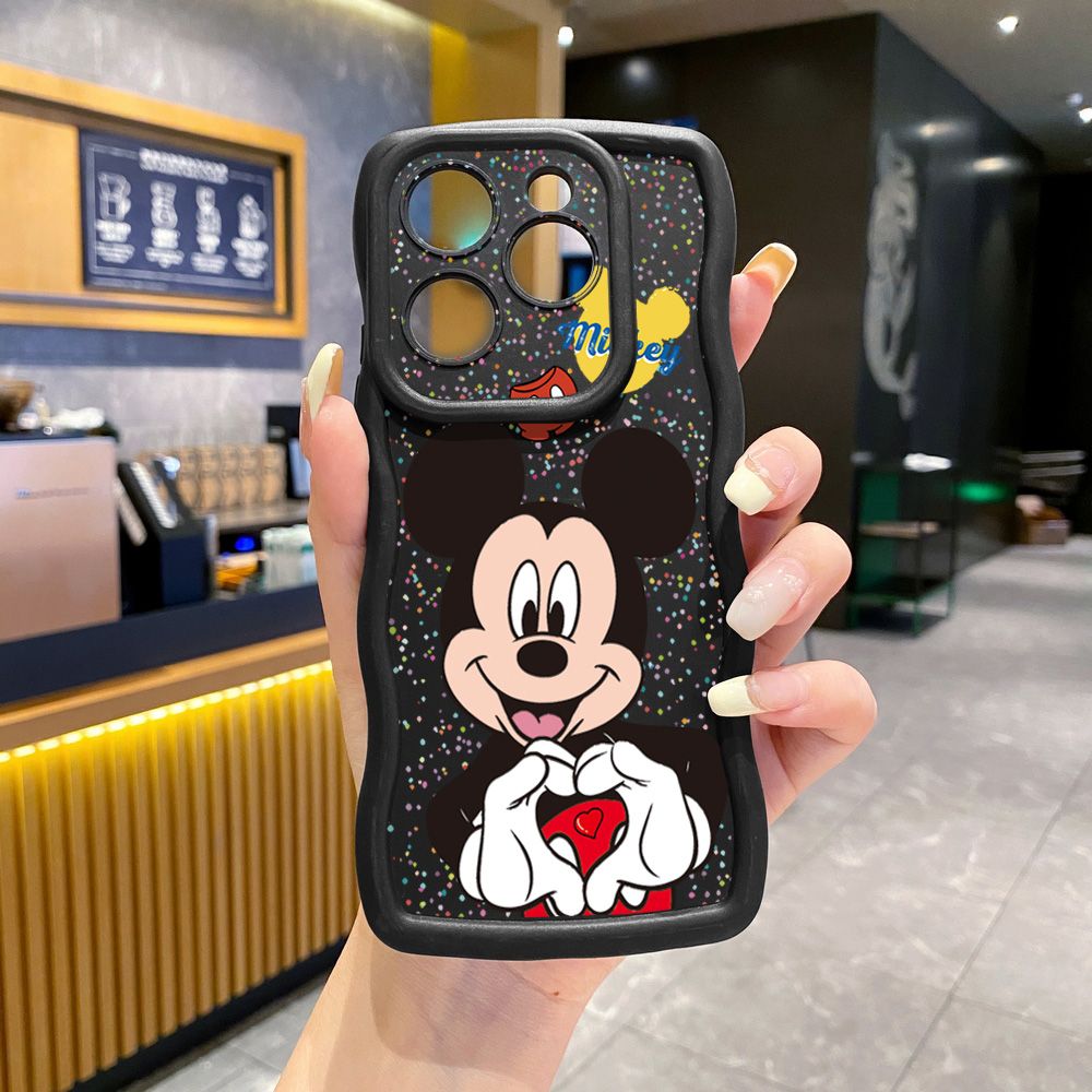 For Tecno Camon 19 Pro NEO 20 30 POP 6 GO 7 Spark GO 2023 8C 9 10 Pro 20C Mickey Minnie Love Heart Sign Wave Frame Phone Case Anti Drop Cover