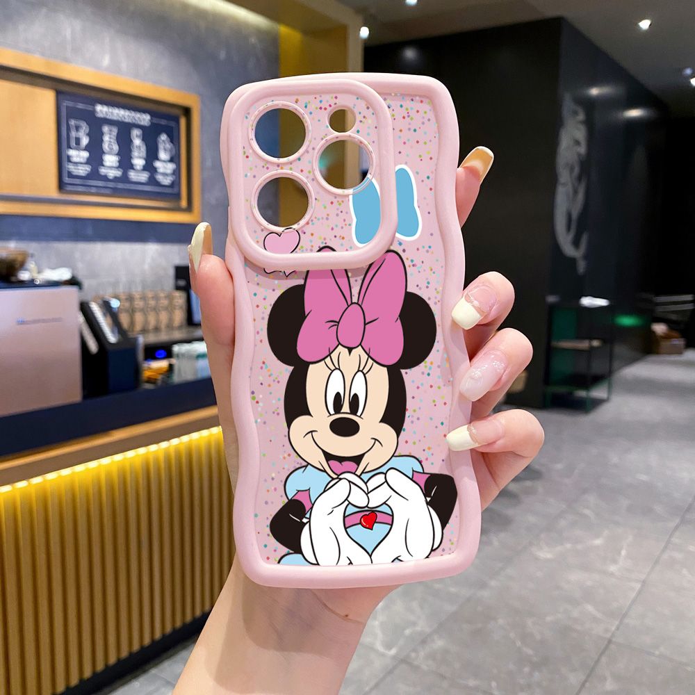 For Tecno Camon 19 Pro NEO 20 30 POP 6 GO 7 Spark GO 2023 8C 9 10 Pro 20C Mickey Minnie Love Heart Sign Wave Frame Phone Case Anti Drop Cover