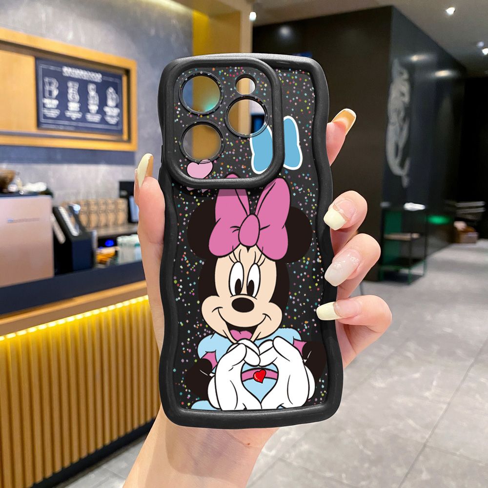 For Tecno Camon 19 Pro NEO 20 30 POP 6 GO 7 Spark GO 2023 8C 9 10 Pro 20C Mickey Minnie Love Heart Sign Wave Frame Phone Case Anti Drop Cover