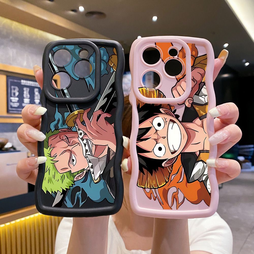For Tecno Camon 19 Pro NEO 20 30 POP 6 GO 7 Spark GO 2023 8C 9 10 Pro 20C Zoro Luffy Wave Frame Phone Case Anti Drop Cover