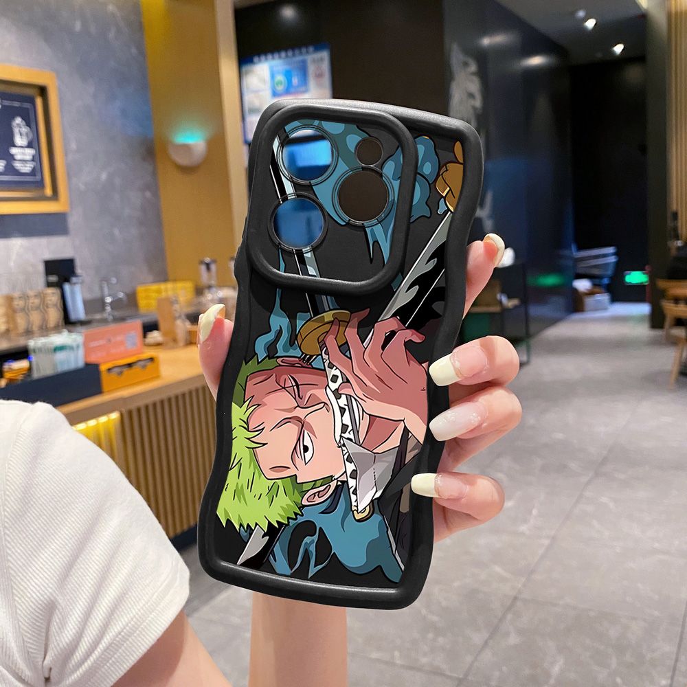 For Tecno Camon 19 Pro NEO 20 30 POP 6 GO 7 Spark GO 2023 8C 9 10 Pro 20C Zoro Luffy Wave Frame Phone Case Anti Drop Cover