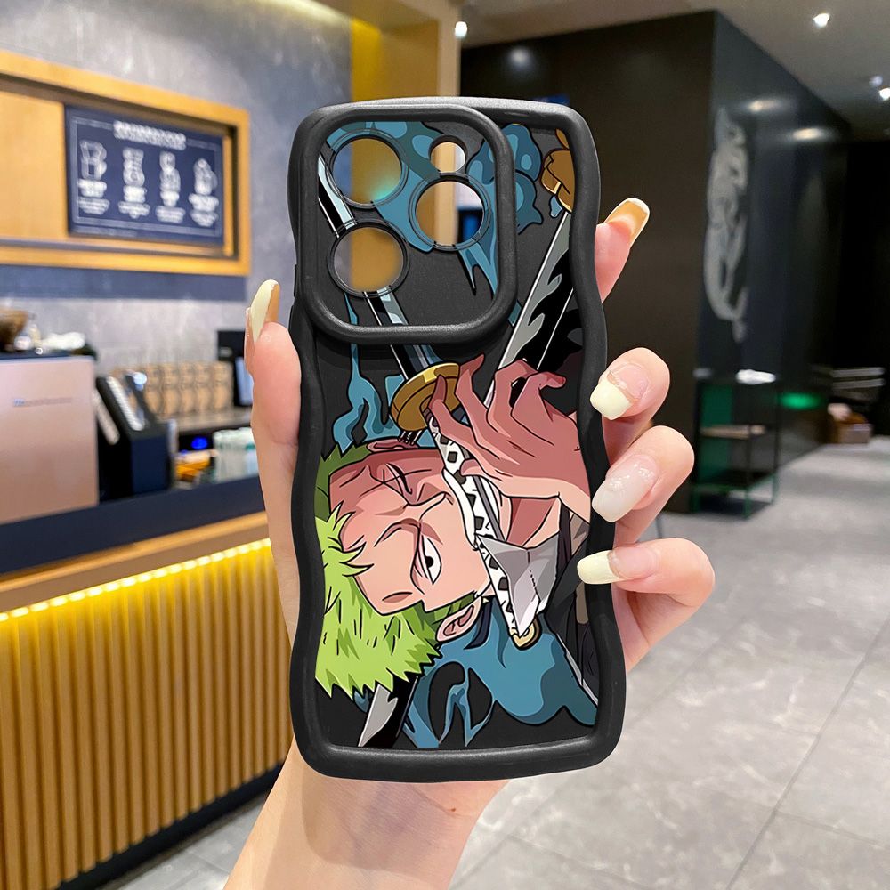 For Tecno Camon 19 Pro NEO 20 30 POP 6 GO 7 Spark GO 2023 8C 9 10 Pro 20C Zoro Luffy Wave Frame Phone Case Anti Drop Cover