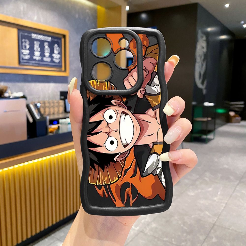 For Tecno Camon 19 Pro NEO 20 30 POP 6 GO 7 Spark GO 2023 8C 9 10 Pro 20C Zoro Luffy Wave Frame Phone Case Anti Drop Cover