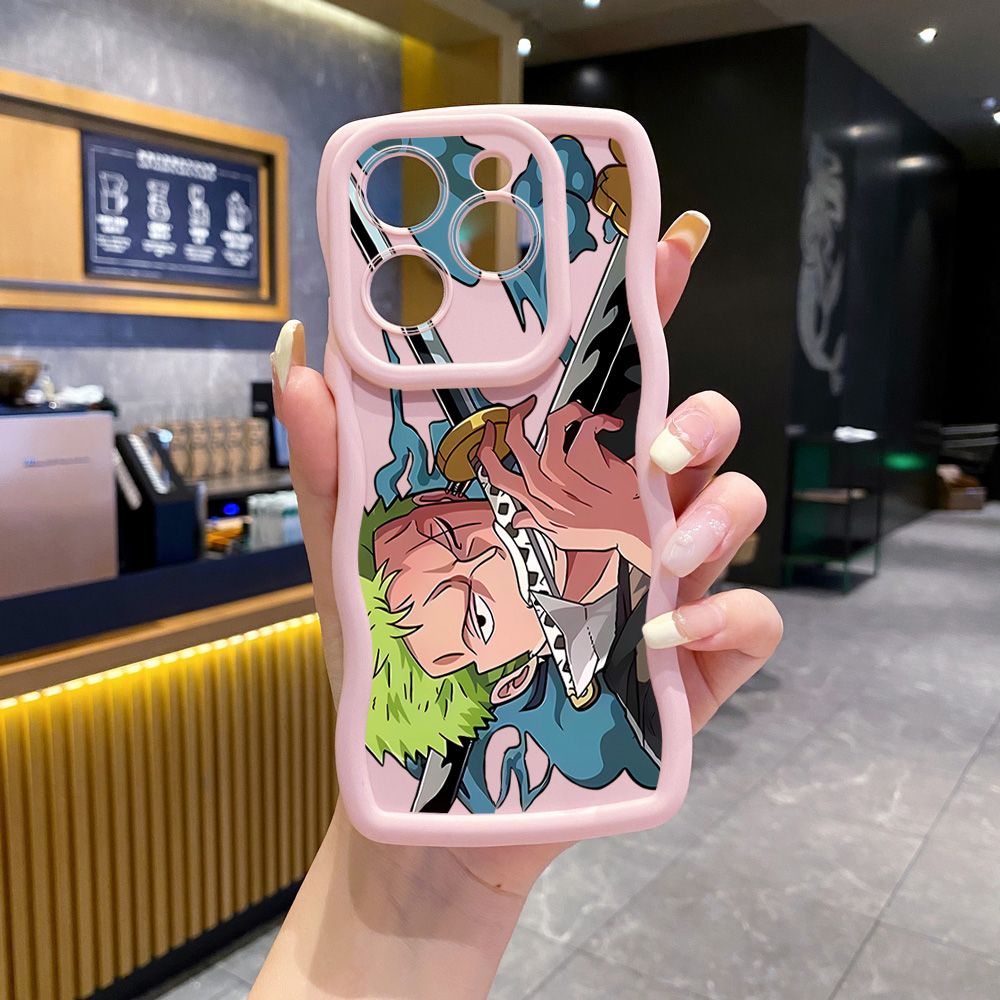 For Tecno Camon 19 Pro NEO 20 30 POP 6 GO 7 Spark GO 2023 8C 9 10 Pro 20C Zoro Luffy Wave Frame Phone Case Anti Drop Cover