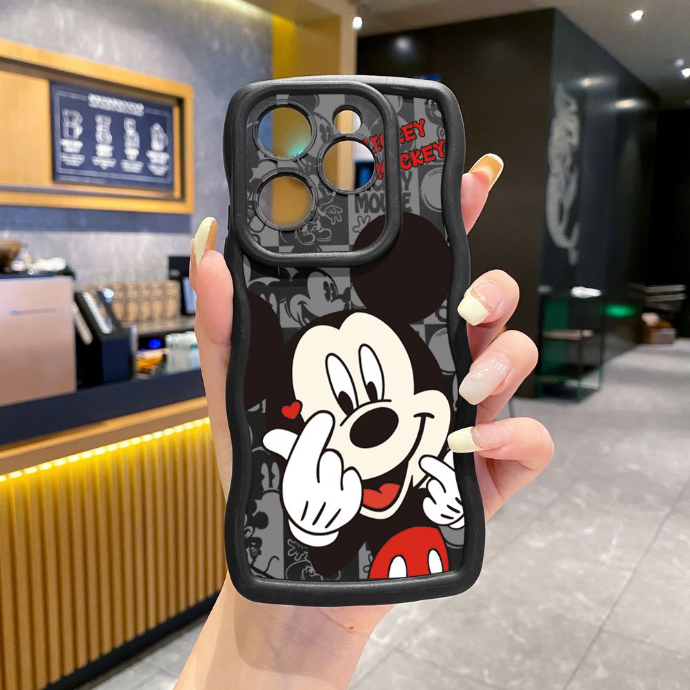 For Tecno Camon 19 Pro NEO 20 30 POP 6 GO 7 Spark GO 2023 8C 9 10 Pro 20C Sweet Couple Mickey Minnie Wave Frame Phone Case Anti Drop Cover