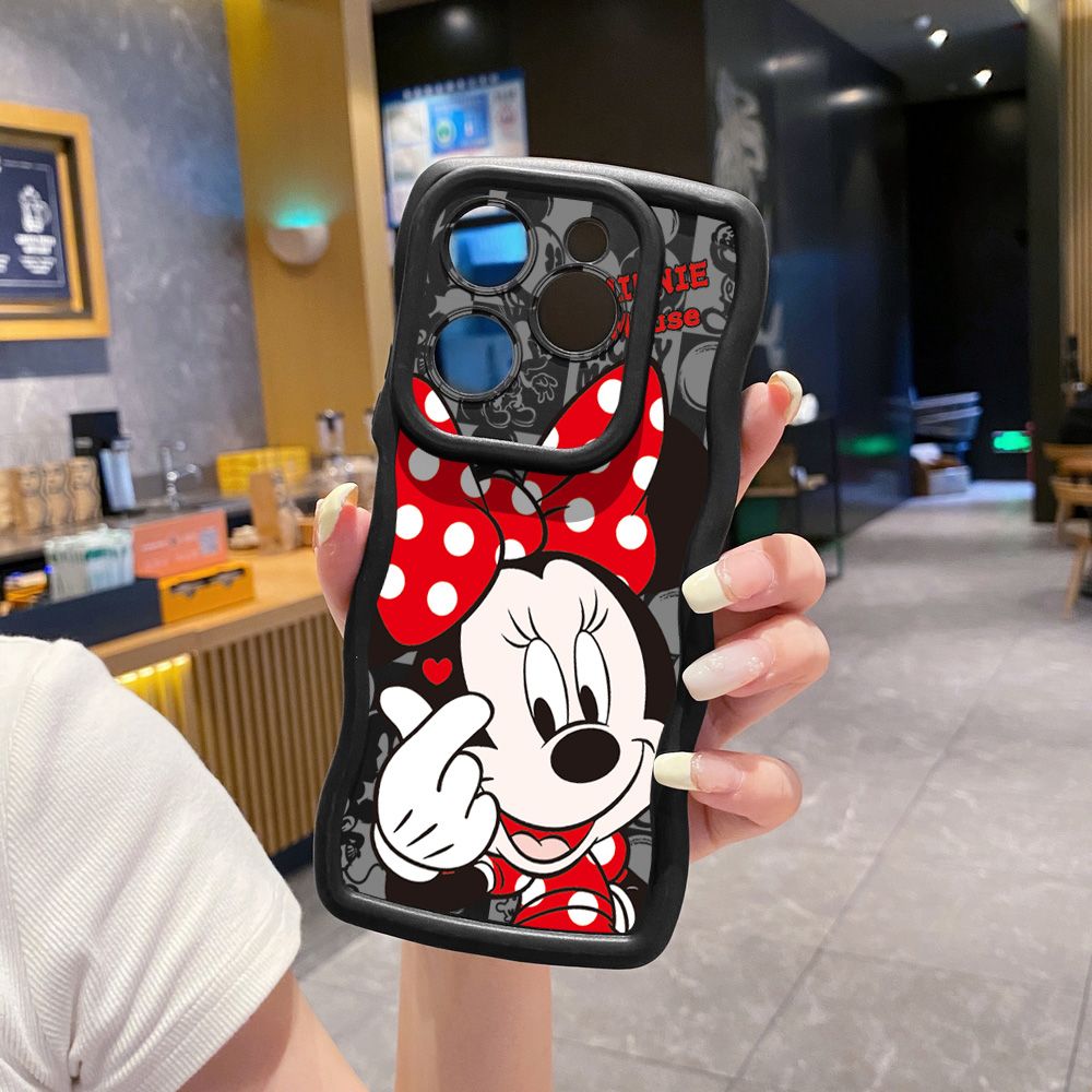 For Tecno Camon 19 Pro NEO 20 30 POP 6 GO 7 Spark GO 2023 8C 9 10 Pro 20C Sweet Couple Mickey Minnie Wave Frame Phone Case Anti Drop Cover