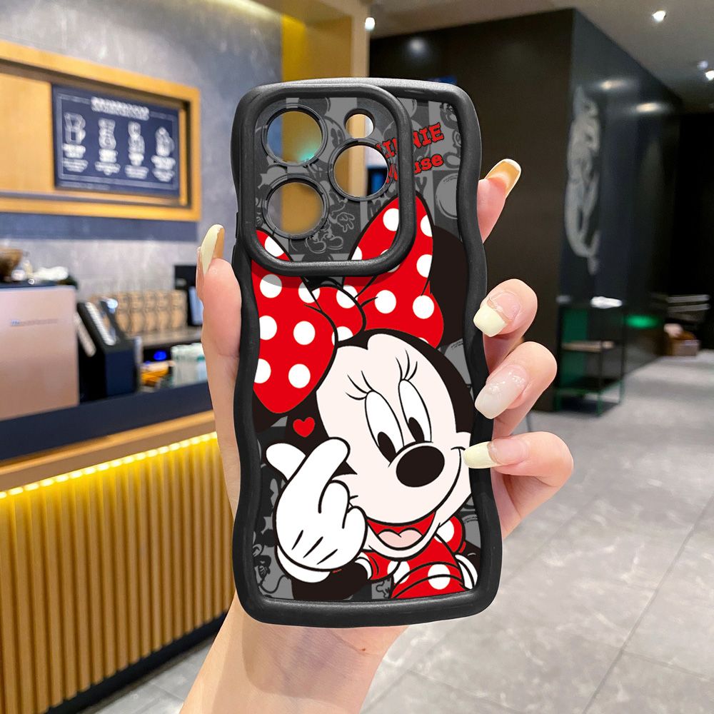 For Tecno Camon 19 Pro NEO 20 30 POP 6 GO 7 Spark GO 2023 8C 9 10 Pro 20C Sweet Couple Mickey Minnie Wave Frame Phone Case Anti Drop Cover