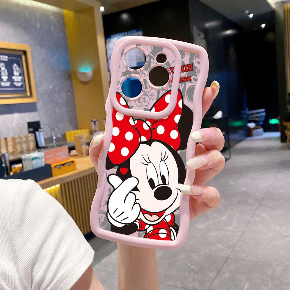 For Tecno Camon 19 Pro NEO 20 30 POP 6 GO 7 Spark GO 2023 8C 9 10 Pro 20C Sweet Couple Mickey Minnie Wave Frame Phone Case Anti Drop Cover