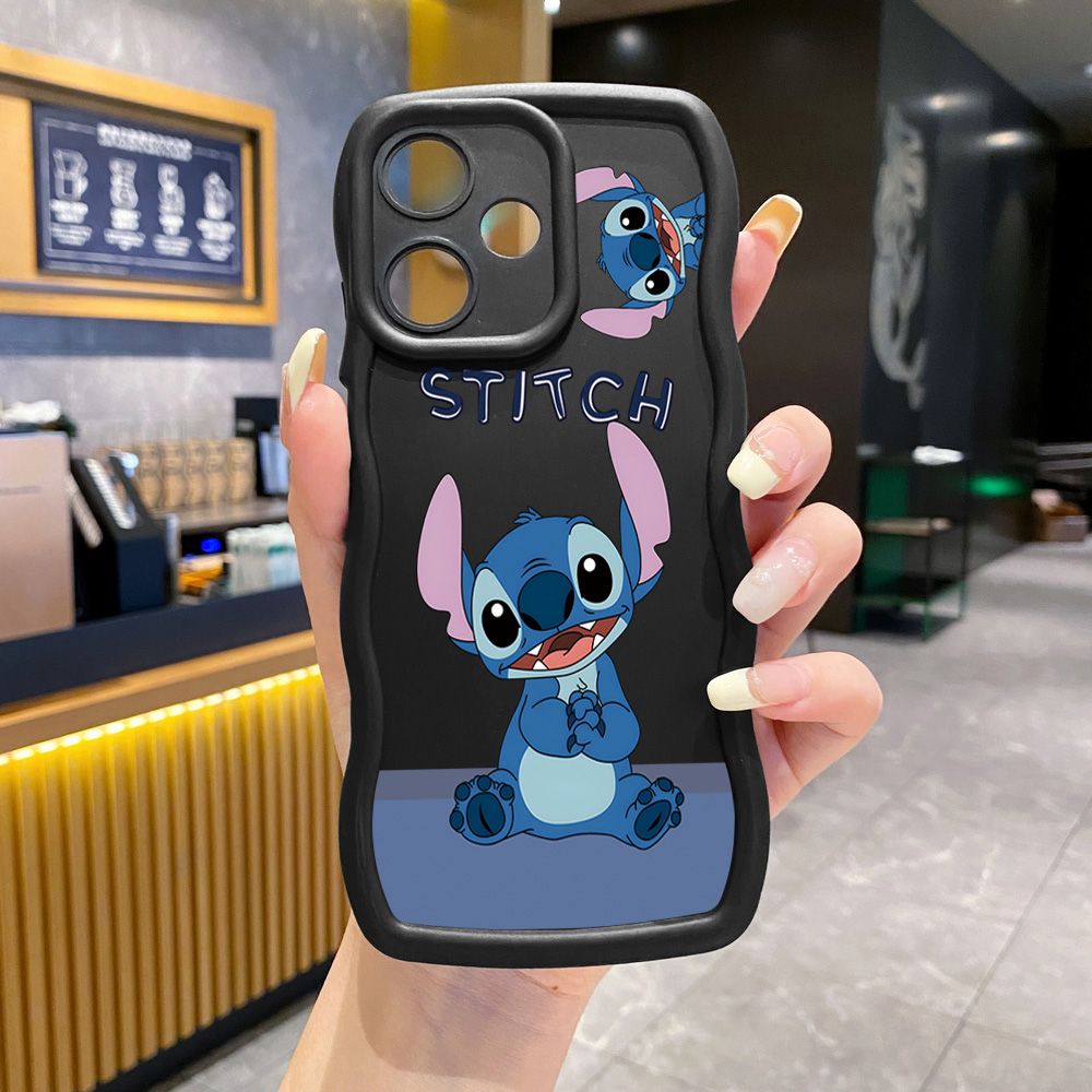 For Infinix Hot 40i 40 Pro Note 30 Play Smart 8 Pro 9 10 Play Lite Angel Stitch Cute Couple Wave Frame Phone Case Anti Drop Cover
