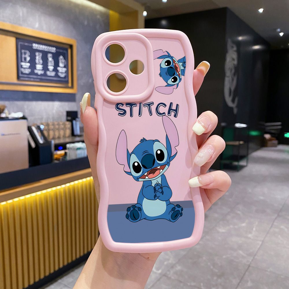 For Infinix Hot 40i 40 Pro Note 30 Play Smart 8 Pro 9 10 Play Lite Angel Stitch Cute Couple Wave Frame Phone Case Anti Drop Cover