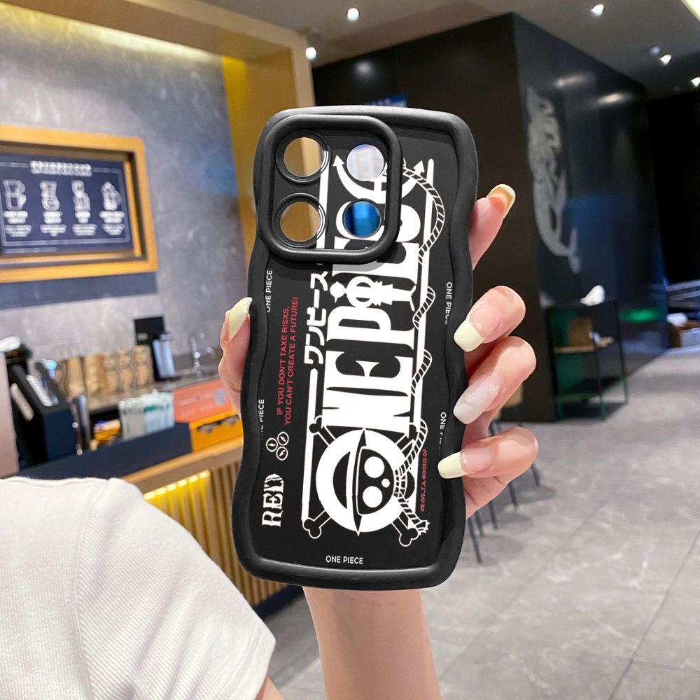 For Xiaomi Redmi Note 13 Pro 5G 12S 12 Turbo 11S 13C 12C One Piece Wave Frame Phone Case Anti Drop Cover