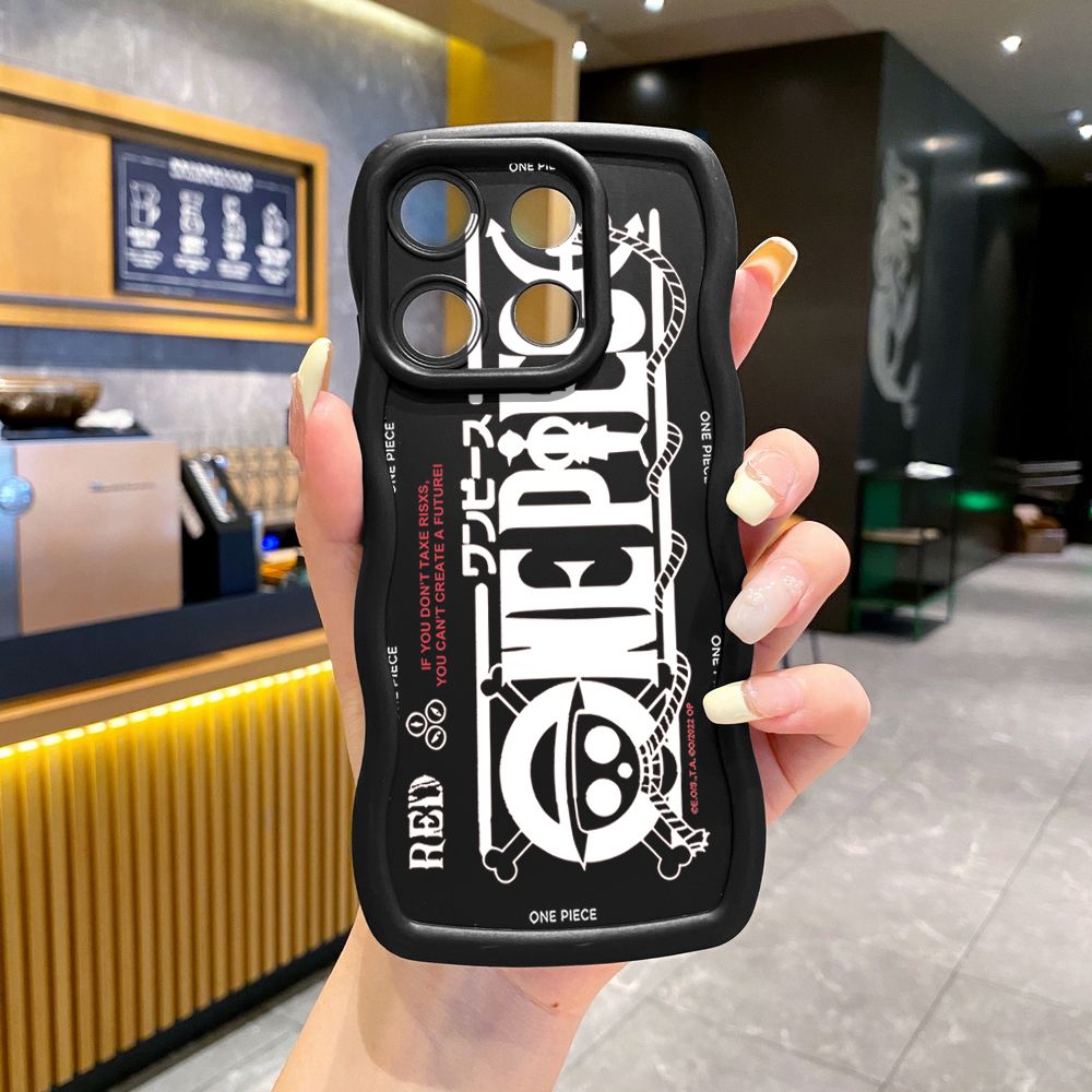 For Xiaomi Redmi Note 13 Pro 5G 12S 12 Turbo 11S 13C 12C One Piece Wave Frame Phone Case Anti Drop Cover