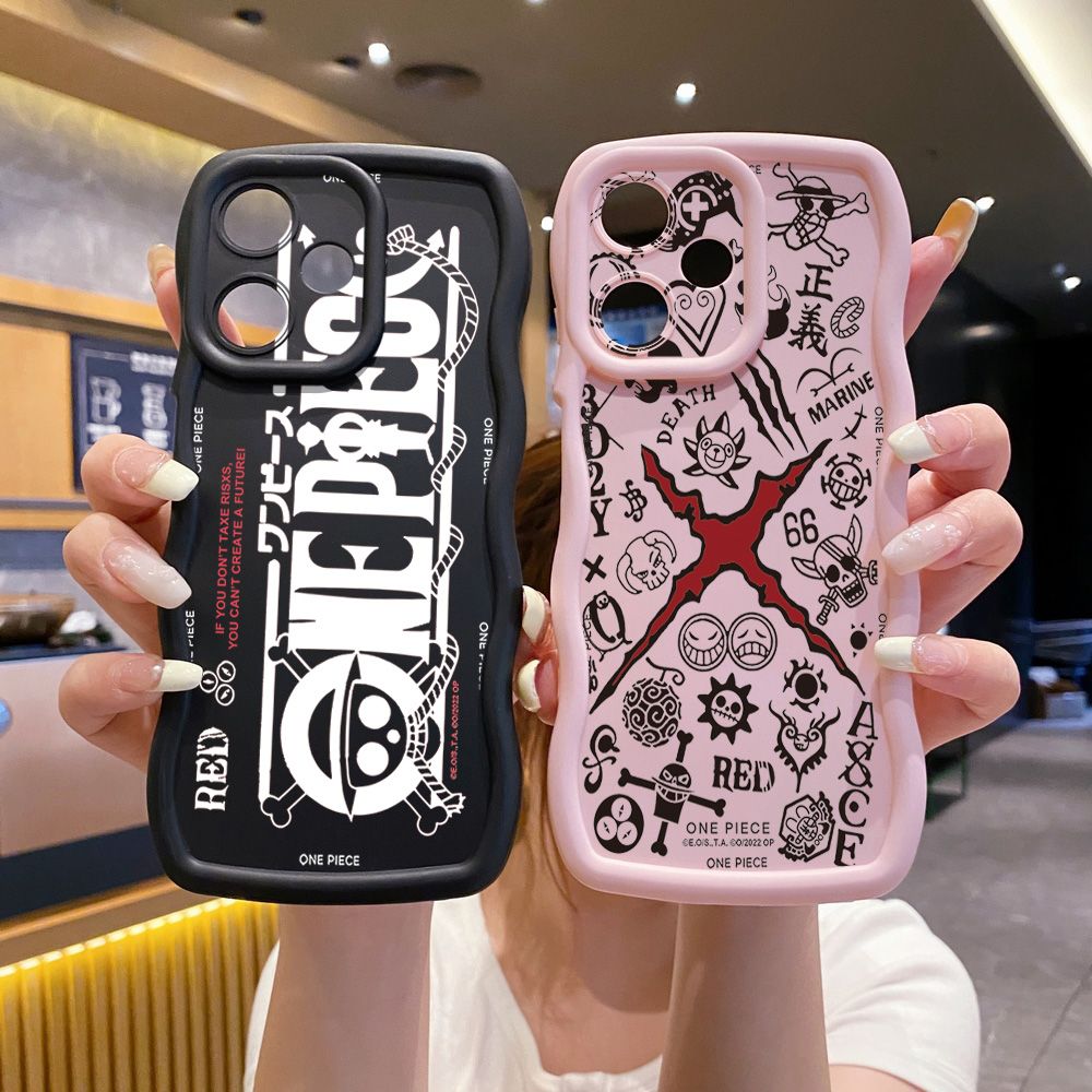 For Infinix Hot 40i 40 Pro Note 30 Play Smart 8 Pro 9 10 Play Lite One Piece Wave Frame Phone Case Anti Drop Cover