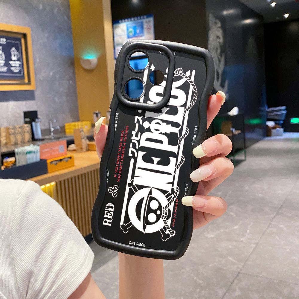 For Infinix Hot 40i 40 Pro Note 30 Play Smart 8 Pro 9 10 Play Lite One Piece Wave Frame Phone Case Anti Drop Cover