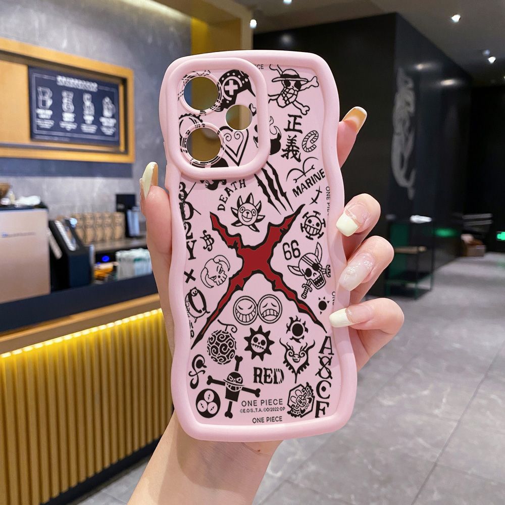 For Infinix Hot 40i 40 Pro Note 30 Play Smart 8 Pro 9 10 Play Lite One Piece Wave Frame Phone Case Anti Drop Cover
