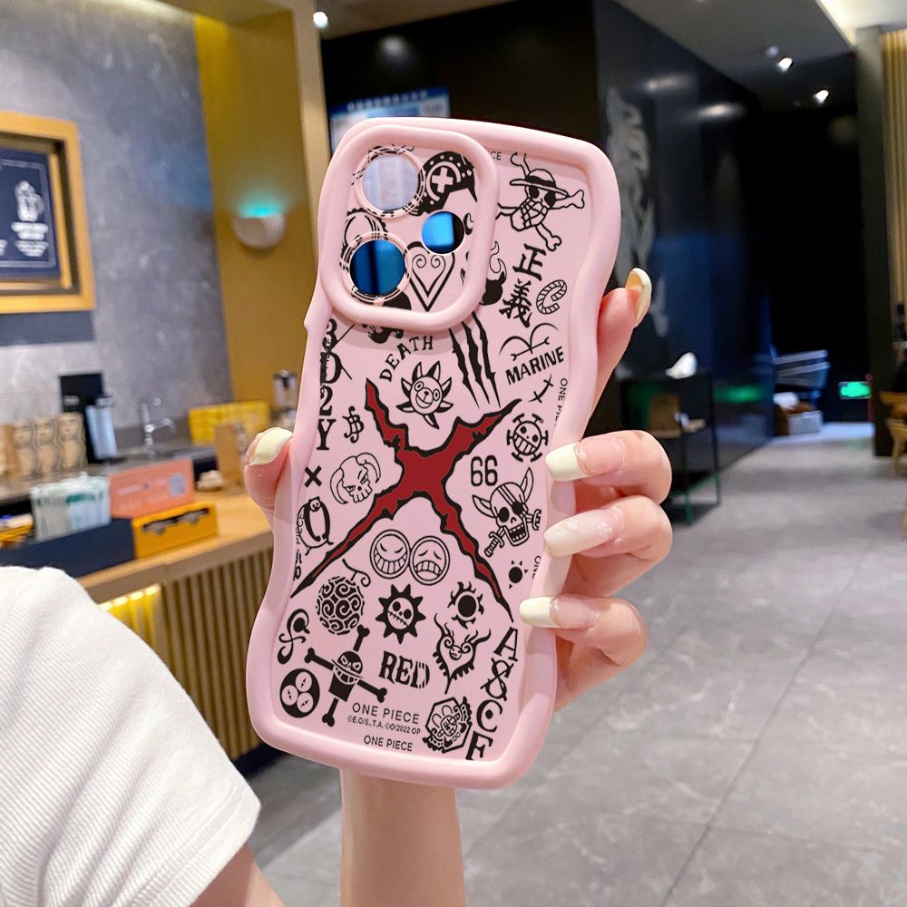 For Infinix Hot 40i 40 Pro Note 30 Play Smart 8 Pro 9 10 Play Lite One Piece Wave Frame Phone Case Anti Drop Cover