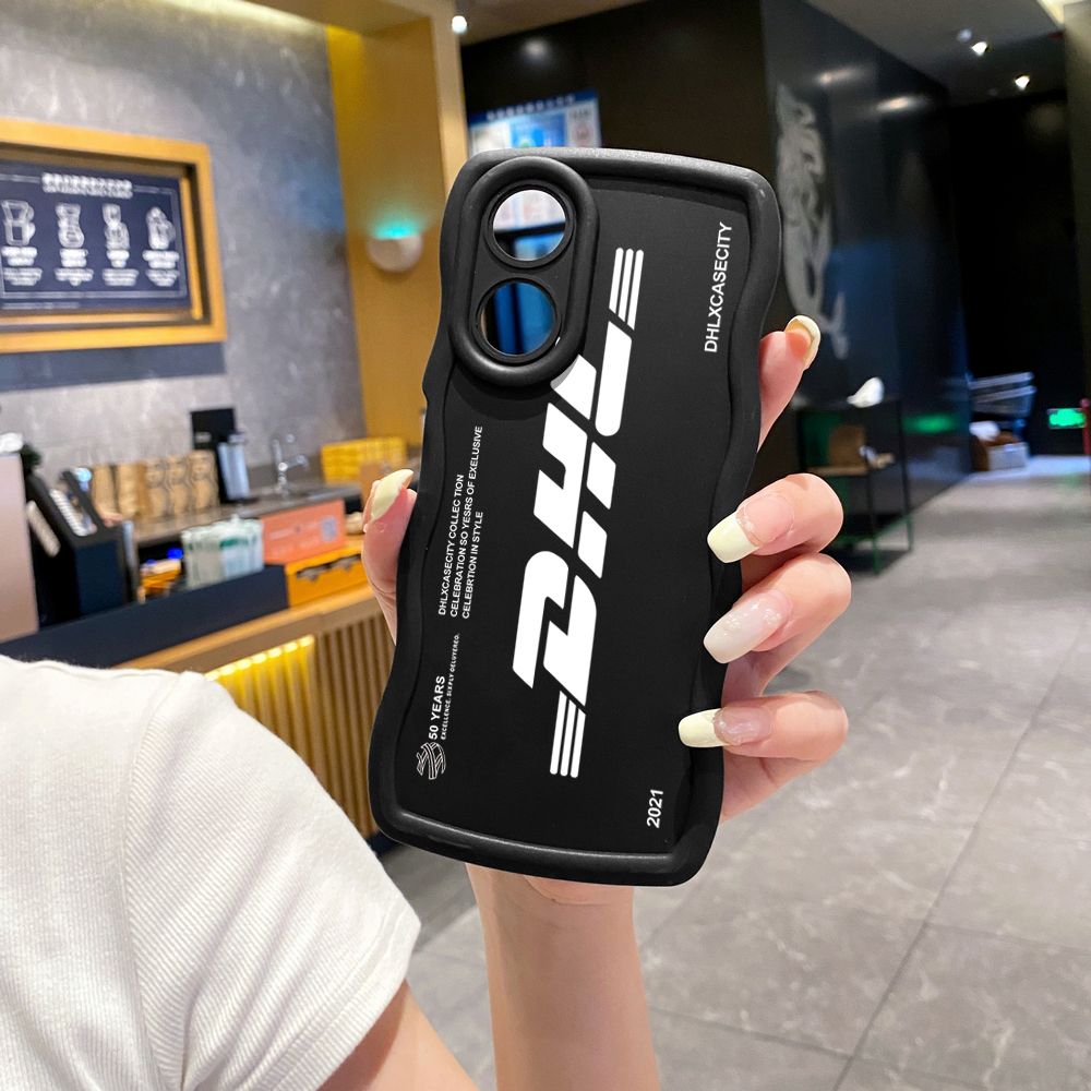 For OPPO Reno 5 6 Lite 7 8 Reno 7Z 8 Z 5F F19 F21 Pro DHL Barcode Label Wave Frame Phone Case Anti Drop Cover