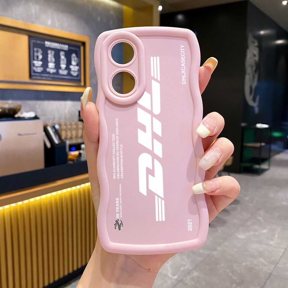 For OPPO Reno 5 6 Lite 7 8 Reno 7Z 8 Z 5F F19 F21 Pro DHL Barcode Label Wave Frame Phone Case Anti Drop Cover