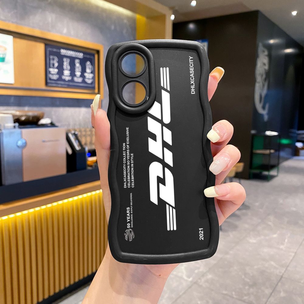 For OPPO Reno 5 6 Lite 7 8 Reno 7Z 8 Z 5F F19 F21 Pro DHL Barcode Label Wave Frame Phone Case Anti Drop Cover