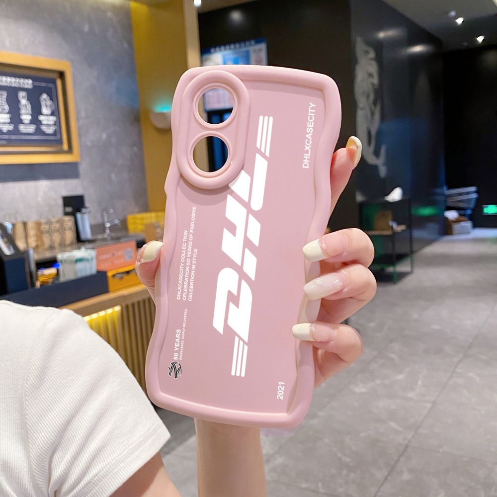 For OPPO Reno 5 6 Lite 7 8 Reno 7Z 8 Z 5F F19 F21 Pro DHL Barcode Label Wave Frame Phone Case Anti Drop Cover