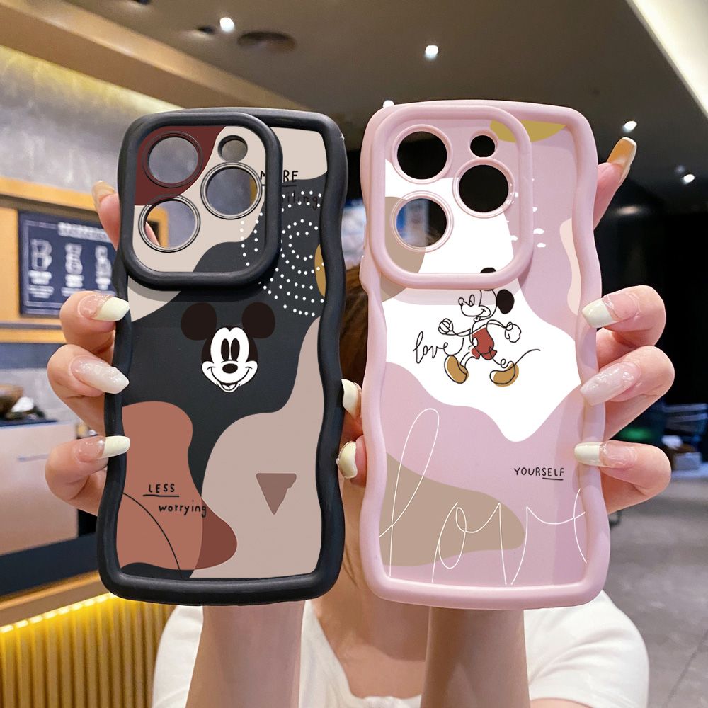 For Tecno Camon 19 Pro NEO 20 30 POP 6 GO 7 Spark GO 2023 8C 9 10 Pro 20C Retro Mickey Wave Frame Phone Case Anti Drop Cover