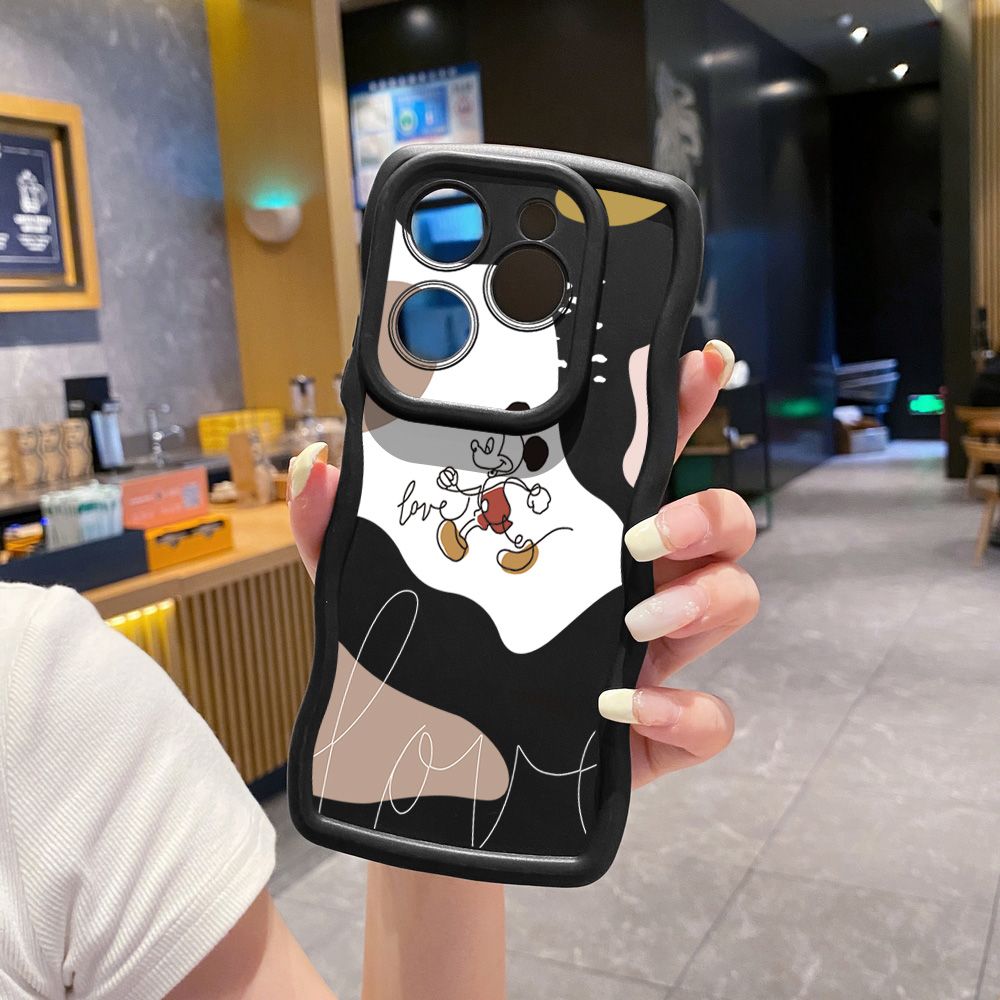 For Tecno Camon 19 Pro NEO 20 30 POP 6 GO 7 Spark GO 2023 8C 9 10 Pro 20C Retro Mickey Wave Frame Phone Case Anti Drop Cover