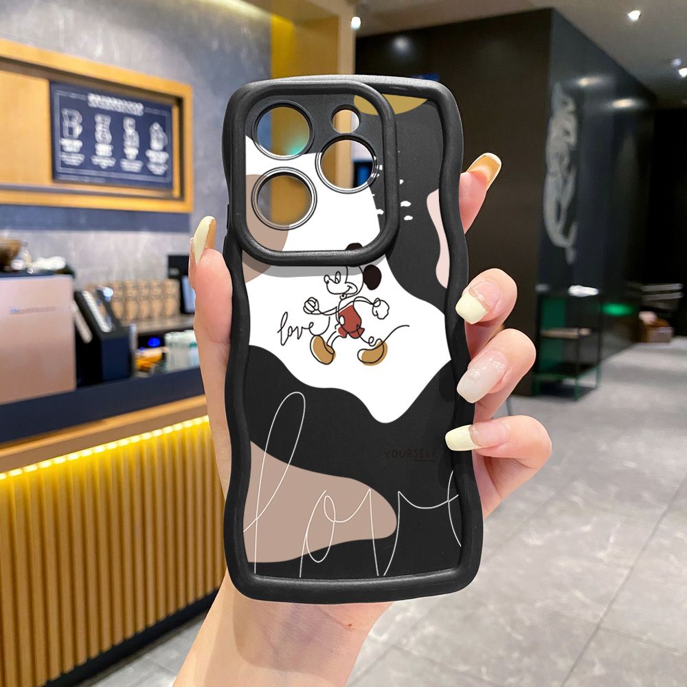 For Tecno Camon 19 Pro NEO 20 30 POP 6 GO 7 Spark GO 2023 8C 9 10 Pro 20C Retro Mickey Wave Frame Phone Case Anti Drop Cover