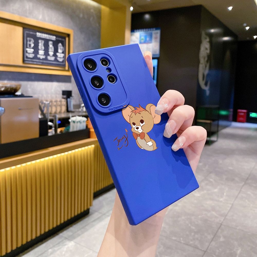 for Samsung Galaxy S24 S23 Ultra S22 Plus Note 20 S21 FE S20 Tom and Jerry Signature Full Protective Case Anti Drop Cover