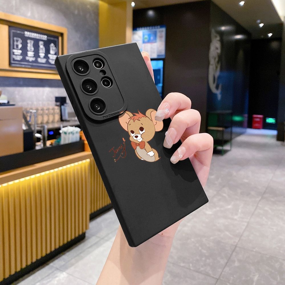 for Samsung Galaxy S24 S23 Ultra S22 Plus Note 20 S21 FE S20 Tom and Jerry Signature Full Protective Case Anti Drop Cover