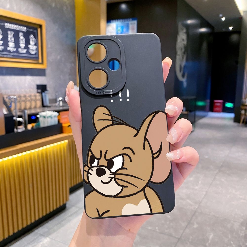for VIVO Y28 Y03 Y18 Y17S Y27 Y15A Y15S Y02S Y02A Y36 Y33S Y12S Y12A Y01 Y1S Y20A Y22 Cute Tom and Jerry Full Protective Case Anti Drop Cover