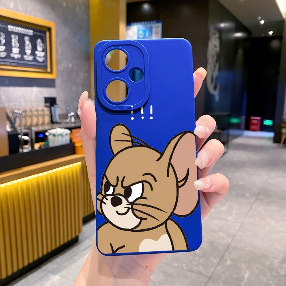 for VIVO Y28 Y03 Y18 Y17S Y27 Y15A Y15S Y02S Y02A Y36 Y33S Y12S Y12A Y01 Y1S Y20A Y22 Cute Tom and Jerry Full Protective Case Anti Drop Cover